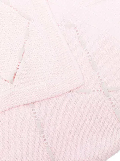 Little Bear Blanket With Diamond Pattern In White