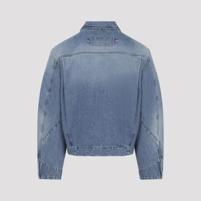 Jacquemus Denim Mirada Jacket Collared Front Pockets In Blue