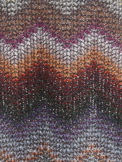 Missoni Long Halter-neck Dress In A Greek-style Zigzag Knit With Sequins Clothing In Multi