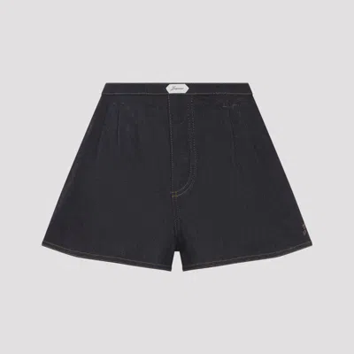 Jacquemus Amelo Shorts Contrast Stitching Elastic Waistband In Blue