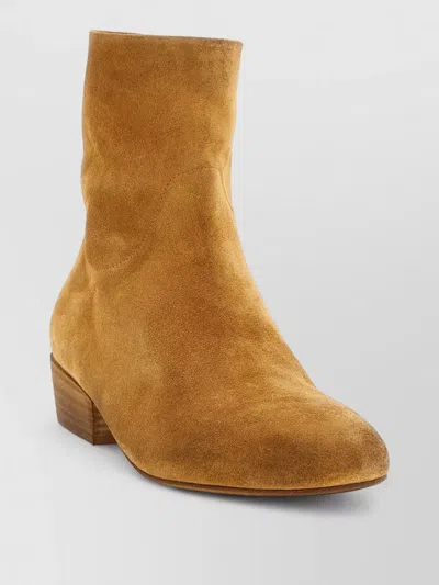 Marsèll Granblocco Suede Ankle Boots Block Heel In Brown