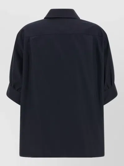 Jil Sander Cotton Shirt Short Sleeves Collared Cuffed In Blue