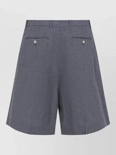 Givenchy Whiteblue Check Pattern Shorts In Gray