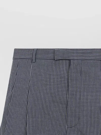 Givenchy Whiteblue Check Pattern Shorts In Gray