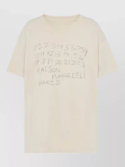 Maison Margiela Number Print Graphic Relaxed Fit T Shirt In Neutral