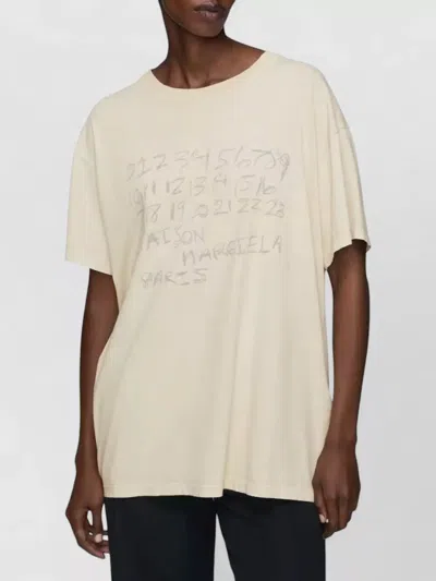 Maison Margiela Number Print Graphic Relaxed Fit T Shirt In Neutral