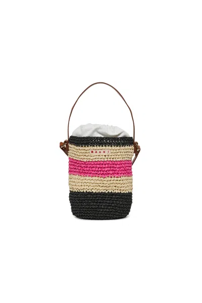 Marni Logo-patch Shoulder Bag In Multi