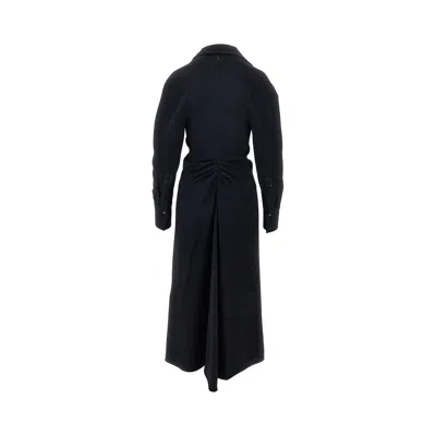 Victoria Beckham Women Black Long Sleeve Polo Collar Midi Dress, Xs Luxury Dresses For Women Darveys