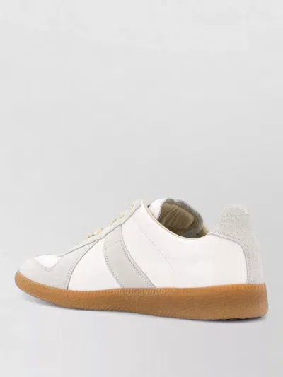 Maison Margiela Men White White Beige Replica Leather Sneakers, 9 Luxury Sneakers For Men Darveys