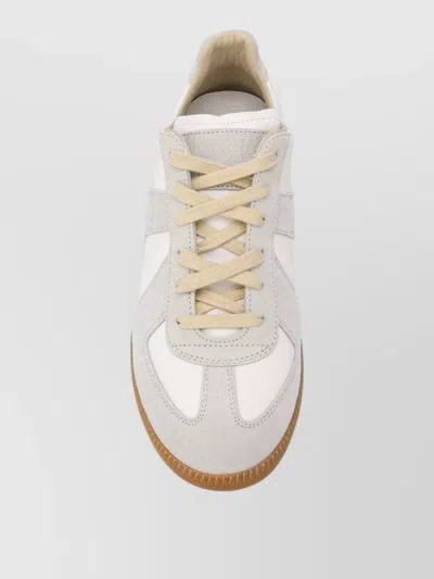 Maison Margiela Men White White Beige Replica Leather Sneakers, 9 Luxury Sneakers For Men Darveys