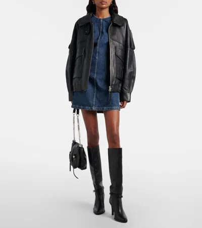 Agolde Barton Denim Mini Dress In Blue