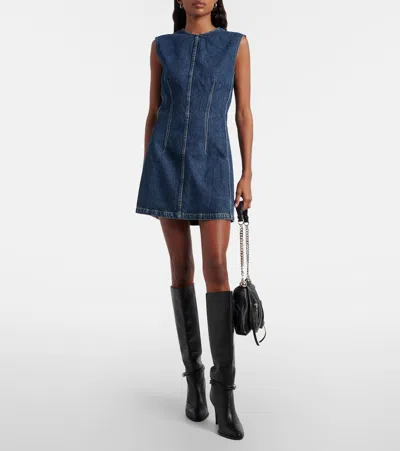 Agolde Barton Denim Mini Dress In Blue