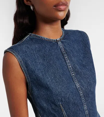 Agolde Barton Denim Mini Dress In Blue
