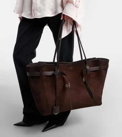 Balenciaga Dark Brown Bel Air Tote In Brown