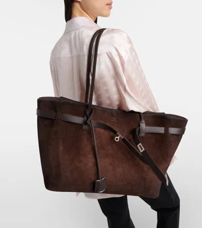 Balenciaga Dark Brown Bel Air Tote In Brown