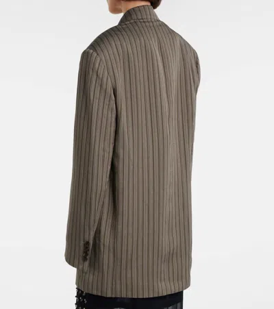 Dries Van Noten Striped Double-breasted Oversized Blazer In Multi