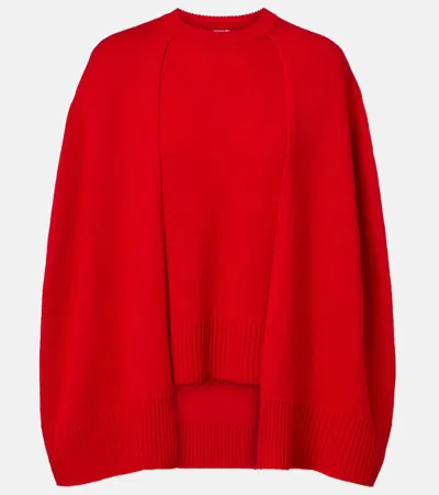 Totême Cashmere Crew Neck Knit Jumper Long Sleeves In Red