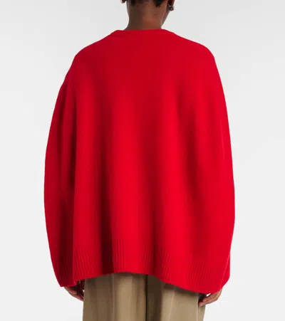 Totême Cashmere Crew Neck Knit Jumper Long Sleeves In Red