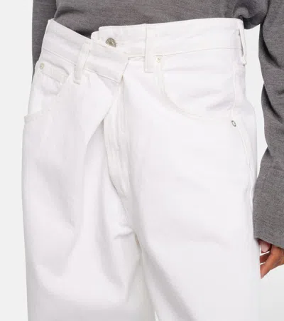 Agolde Vana Fold Wide-leg Jeans In White