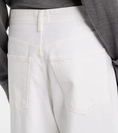 Agolde Vana Fold Wide-leg Jeans In White