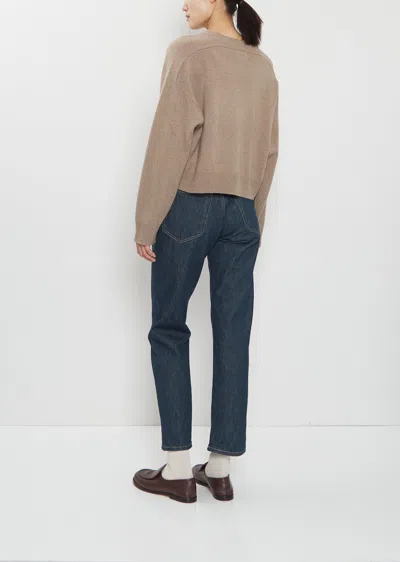 Loulou De Saison Taupe Anzor Lds Cashmere V Neck Sweater In Brown