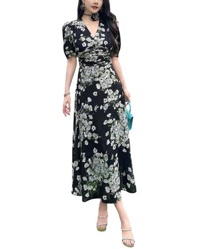 Adele Berto Midi Dress In Black