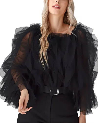 Adele Berto Netted Blouse In Black