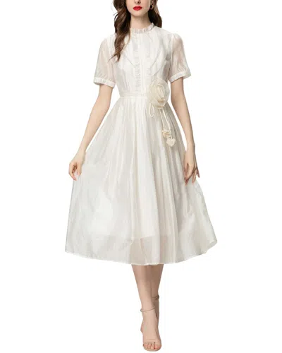 Adele Berto Midi Dress In White