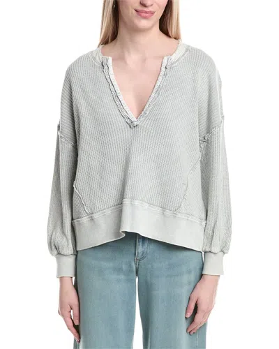 Labiz Waffle Knit Dolman Pullover In Blue