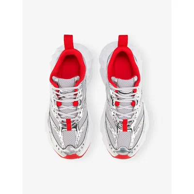 Christian Louboutin So Flo Metallic Leather-trimmed Mesh Sneakers In White