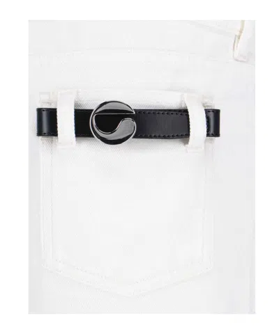 Coperni Straight Leg Logo Plaque Pants In Neutral