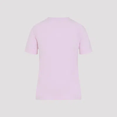 Jacquemus Pink Crew Neck T-shirt With Logo Patch On The Front In Cotton Woman