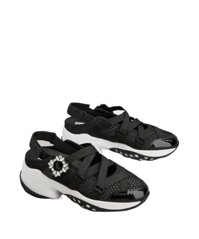 Roger Vivier Viv Run Strass Sneakers In Black