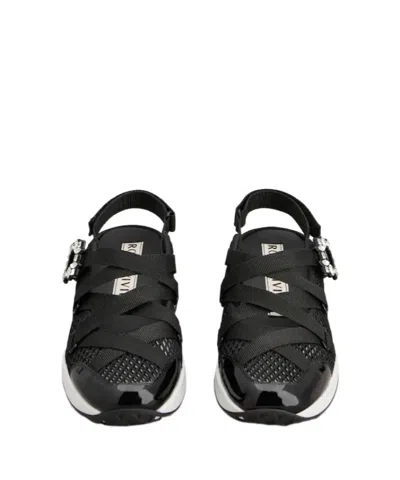 Roger Vivier Viv Run Strass Sneakers In Black