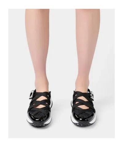 Roger Vivier Viv Run Strass Sneakers In Black