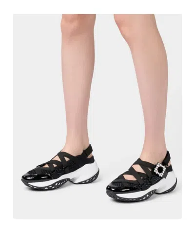 Roger Vivier Viv Run Strass Sneakers In Black