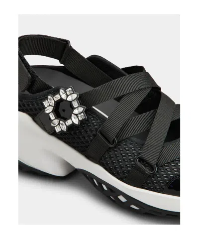 Roger Vivier Viv Run Strass Sneakers In Black