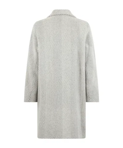 Peserico Herringbone-pattern Coat In Gray