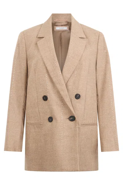 Peserico Double-breasted Button Blazer In Multi