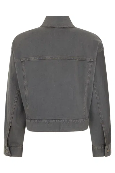 Peserico Cropped Denim Jacket In Multi