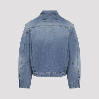 Jacquemus Denim Mirada Jacket Collared Front Pockets In Blue