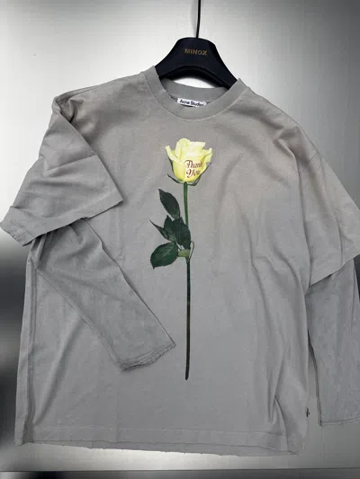 Acne Studios Women Cotton T-shirt With A Floral Print With A Contrasting Logo In Multi