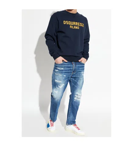 Dsquared2 Long-sleeved Sweatshirt In Blue