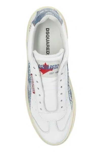 Dsquared2 Denim Panel Sneakers In White