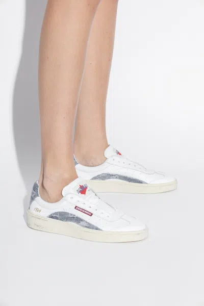 Dsquared2 Denim Panel Sneakers In White