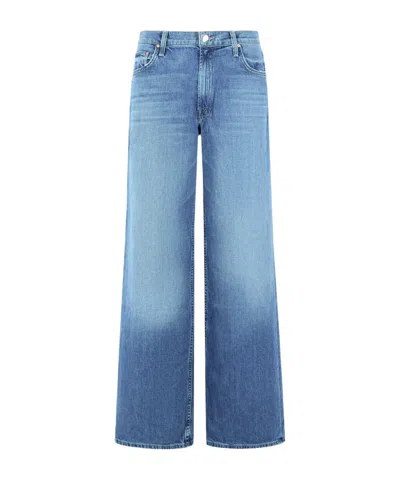 Mother Jeans The Rerun Zip Sneak With Belt Loops And Logo Embroidery On The Back In Blue Denim For Women
