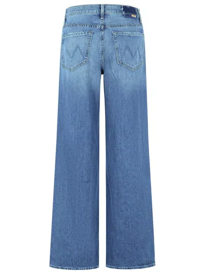 Mother Jeans The Rerun Zip Sneak With Belt Loops And Logo Embroidery On The Back In Blue Denim For Women