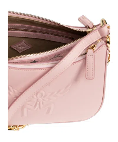 Mcm Aren Visetos Double Bag In Pink