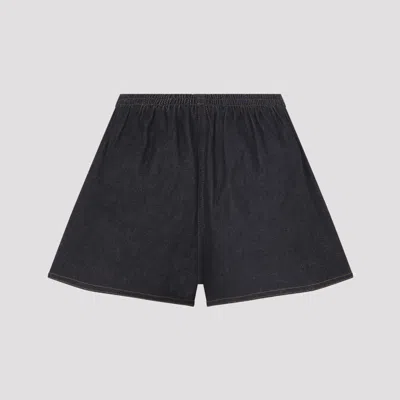 Jacquemus Amelo Shorts Contrast Stitching Elastic Waistband In Blue