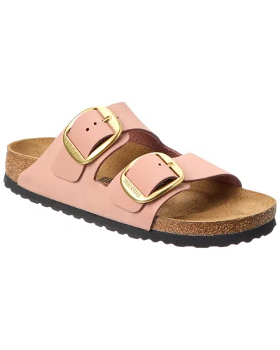Birkenstock Round Toe Suede Sandals With Lateral Buckles In Pink